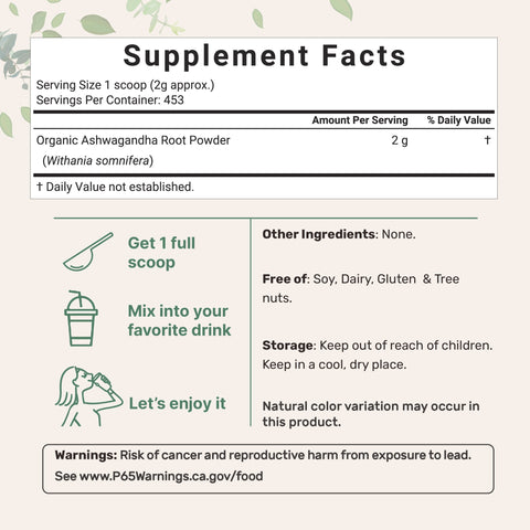 Micro Ingredients Organic Ashwagandha Root Powder