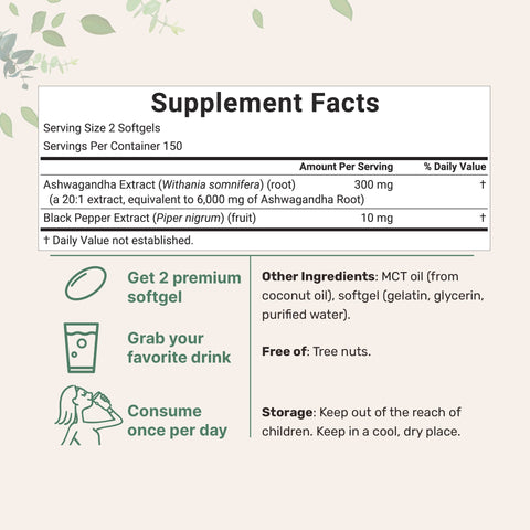 Micro Ingredients Ashwagandha Supplements 6,000mg Per Serving