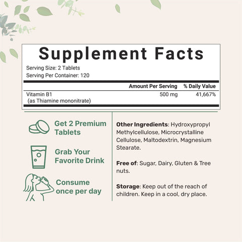 Micro Ingredients Vitamin B1 Thiamine Tablets