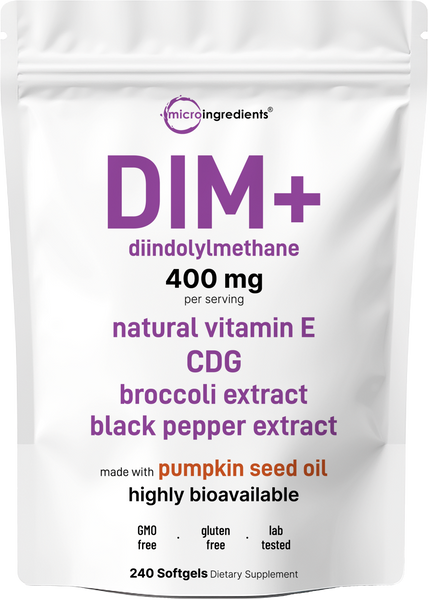 Micro Ingredients DIM+ 400mg with Pumpkin Seed Oil, 240 Softgels