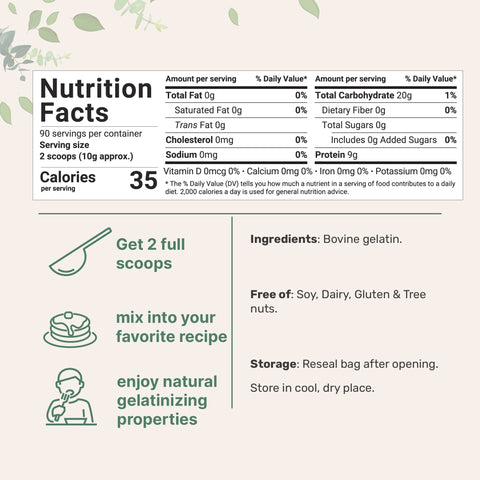 Micro Ingredients Grass-Fed Beef Gelatin Powder - Unflavored