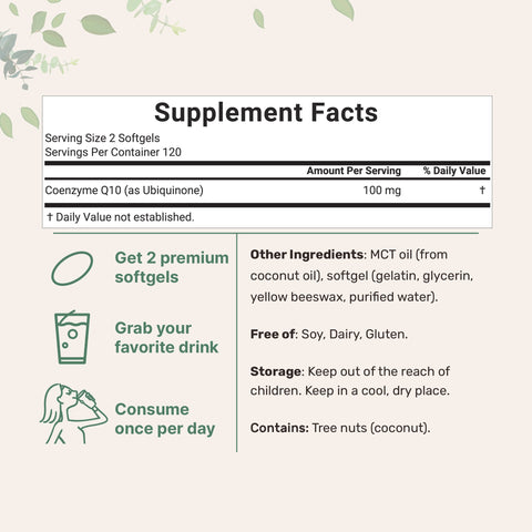 Micro Ingredients CoQ10 240 Softgels with Coconut MCT Oil