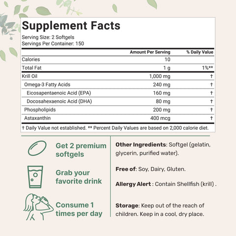 Micro Ingredients Antarctic Krill Oil 1000mg with Omega 3
