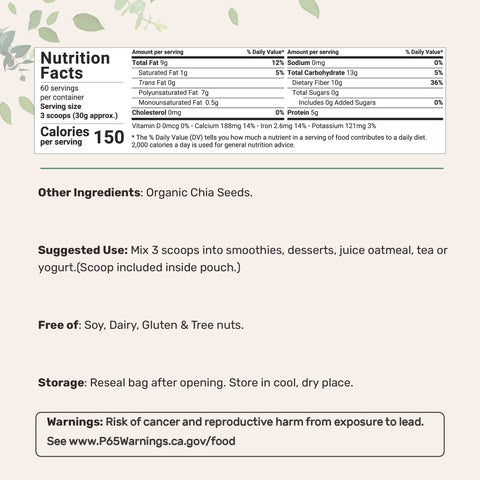 Micro Ingredients Organic Chia Seeds, 4lbs, Raw Chia Seed Source