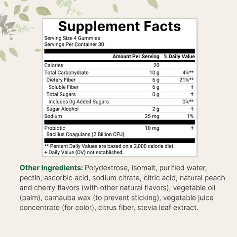 Micro Ingredients Fiber Gummies with Probiotics, 120 Count