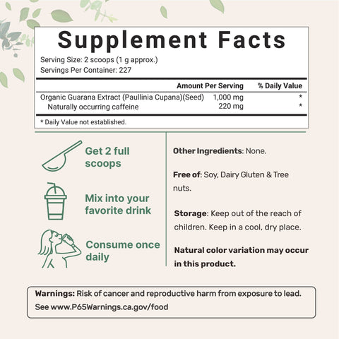Micro Ingredients Organic Guarana Drink Mix Powder