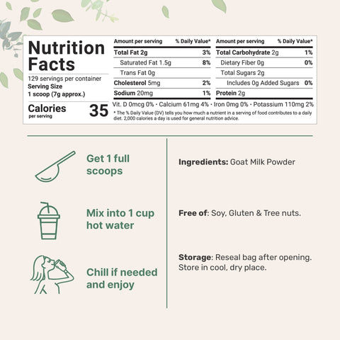 Micro Ingredients Goat Milk Powder, Rich in Protein, Calcium, & Probiotics