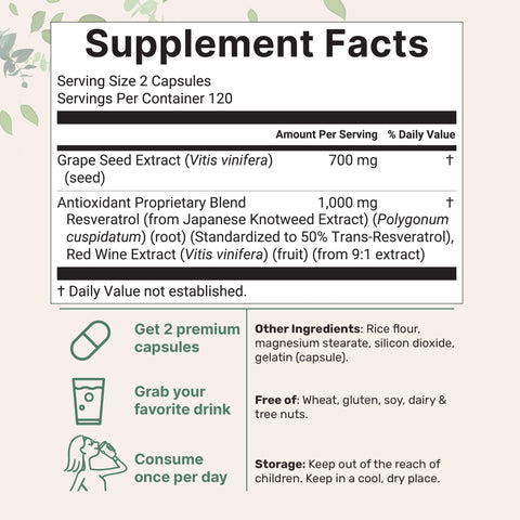 Micro Ingredients Grape Seed Extract, 240 Capsule
