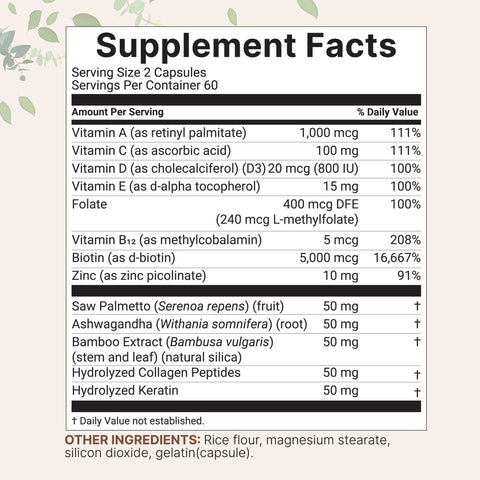Micro Ingredients Hair Vitamins Complex Capsules