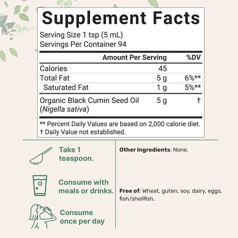 Micro Ingredients Organic Black Seed Oil, 16 fl oz | Cold Pressed Black Cumin Seeds from Nigella Sativa