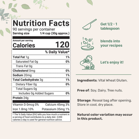Micro Ingredients Premium Vital Wheat Gluten, 6lbs Powder