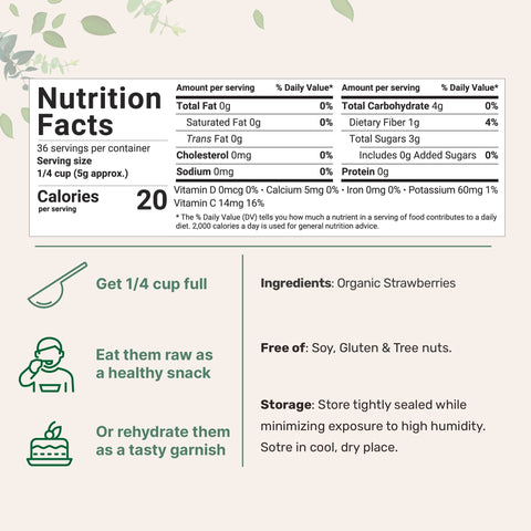 Micro Ingredients Organic Freeze Dried Strawberries Sliced