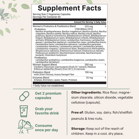 Micro Ingredients Women’s Probiotics 100 Billion CFU, 120 Veggie Capsules