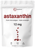 Micro Ingredients Astaxanthin 12mg, 120 softgels, tanning pills, Strength Carotenoids Skin Supplement w. 100% Natural Astaxanthin from MicroAlgae