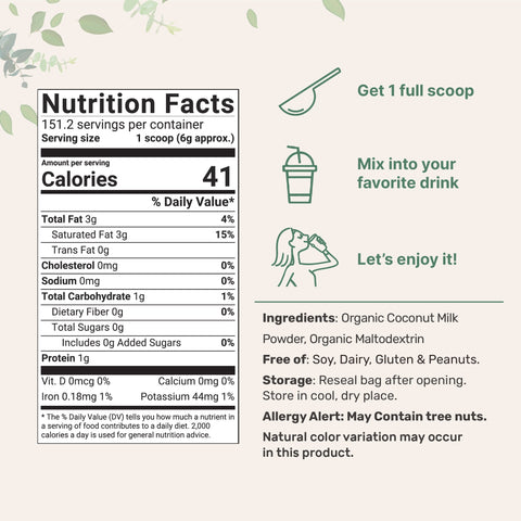 Micro Ingredients Organic Coconut Milk Powder