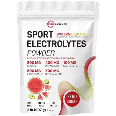 Micro Ingredients Sport Electrolytes Powder Watermelon Lime Flavor, 2lb