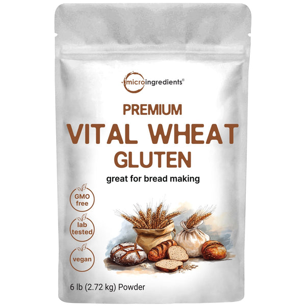 Micro Ingredients Premium Vital Wheat Gluten, 6lbs Powder