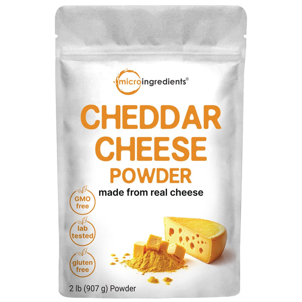Micro Ingredients Cheddar Cheese Powder, 2lbs | Made from Real Raw Cheese