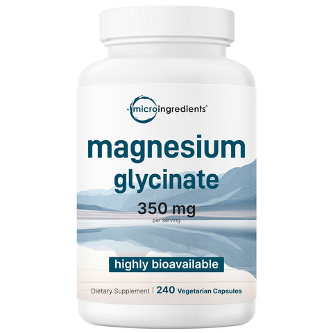 Micro Ingredients Magnesium Glycinate 350mg Per Serving, 240 Veggie Capsules