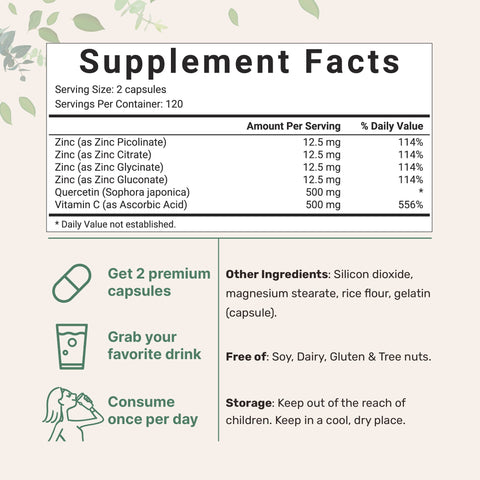 Micro Ingredients Quercetin with Vitamin C and Zinc